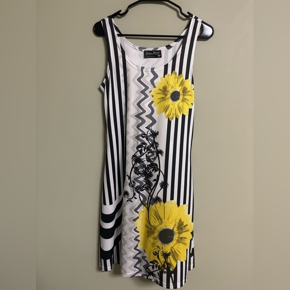 Tango Mango Flower Print A Line Sleeveless Dress Size Medium Vibrant Maximalist - Picture 2 of 8